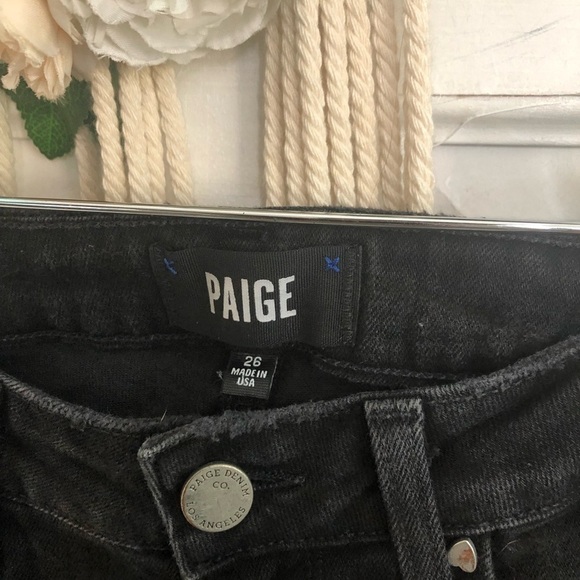 PAIGE Verdugo Embellished Ankle Ultra Skinny Jeans (Noir Studded Heart) - Picture 3 of 6